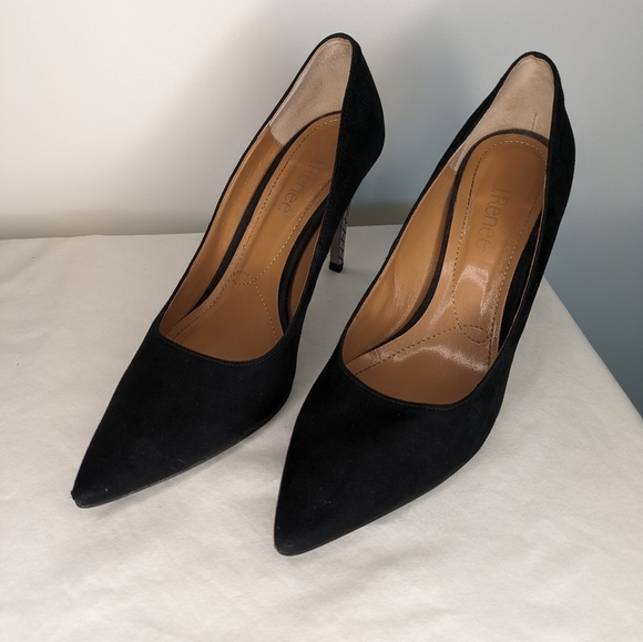 J. Renee 9.5 Velvet & Metal Heel Pointed Toe Pumps - Picture 4 of 16